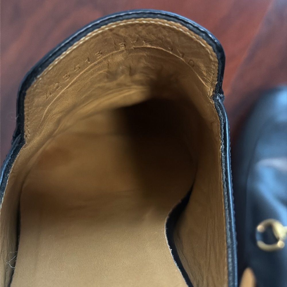 Gucci black flat mules gold hardware size 7.5 - Picture 11 of 12